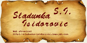 Sladunka Isidorović vizit kartica
